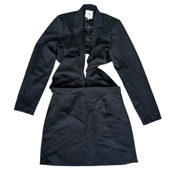 Extro & Vert Black Twist Front Blazer Skirt Dress Sz 12 - Picture 1 of 11